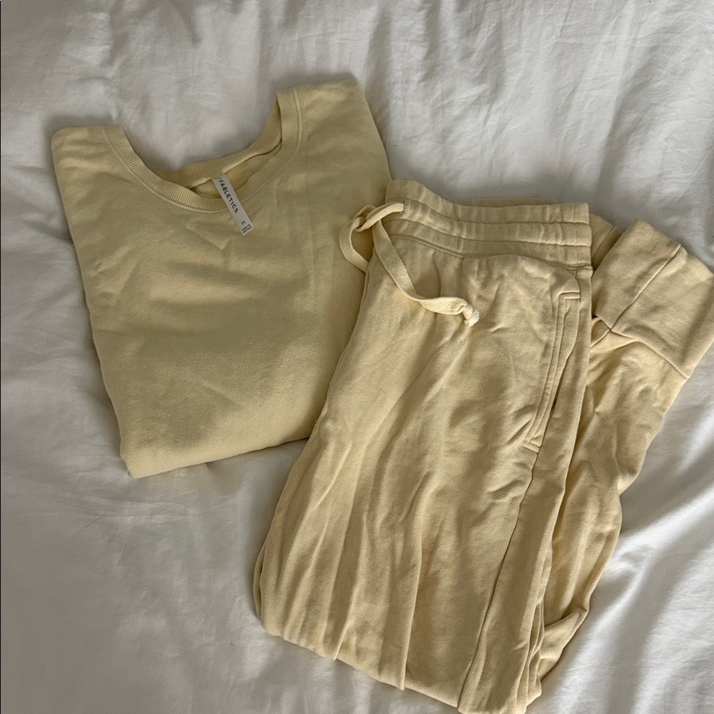 Fabletics butter yellow lounge set